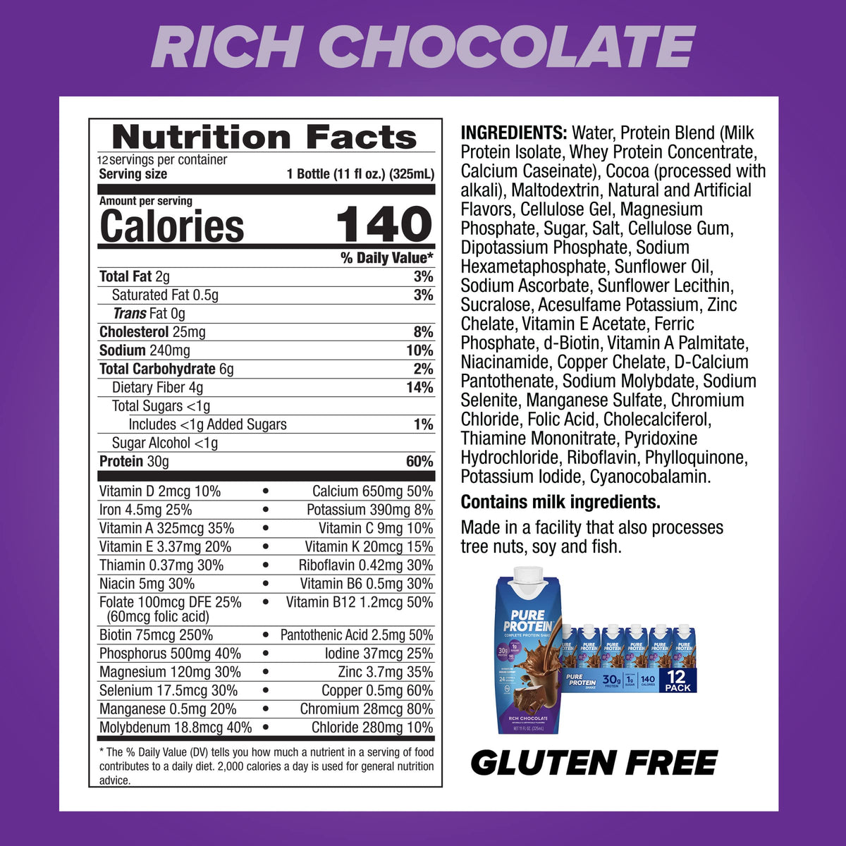 Chocolate Peanut Butter Protein Shake & Bars 1.76oz 12 Count K367