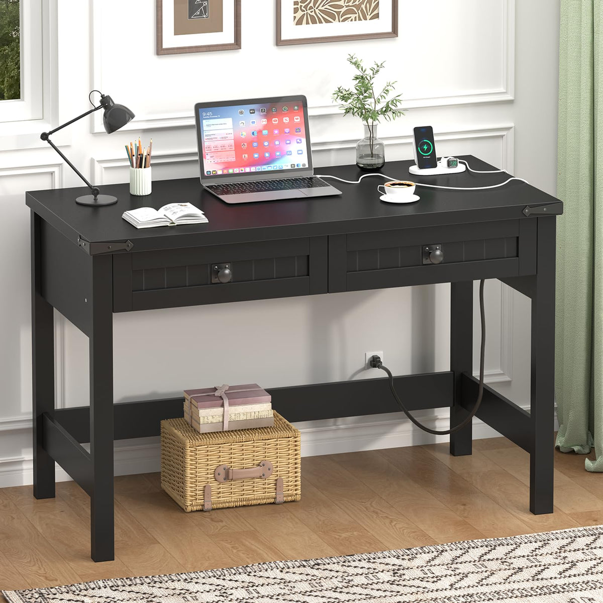 39 Inch Small Computer Desk with Drawers J27294