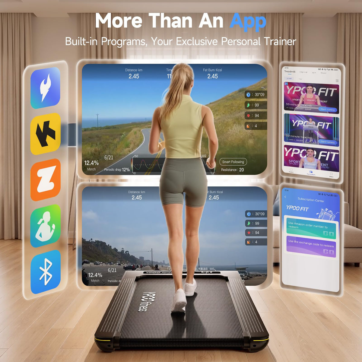 Walking Pad with 14% Incline Under Desk Treadmill E621548
