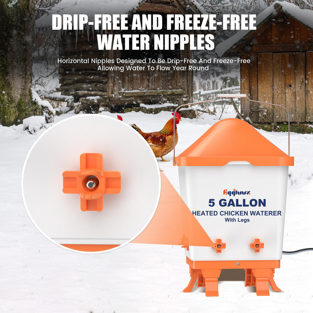Heated Chicken Waterer 5 Gallon Thermostatically Controlled H1263