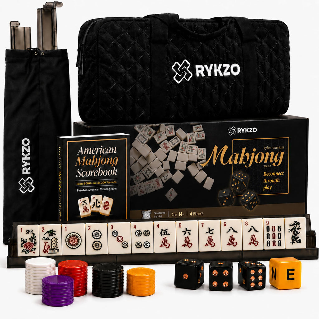 166 Engraved Melamine Mahjong Set with Travel Bag X7549