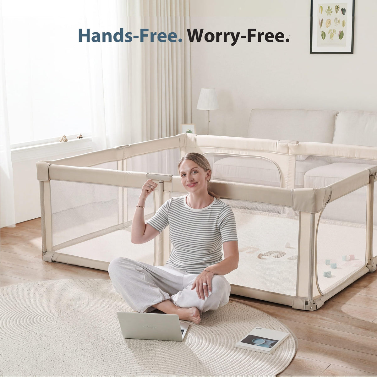Portable Foldable Playpen with Carry Bag R783737