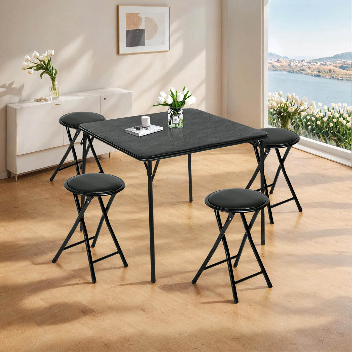 18-Inch Backless Folding Stools Set of 4 K4124
