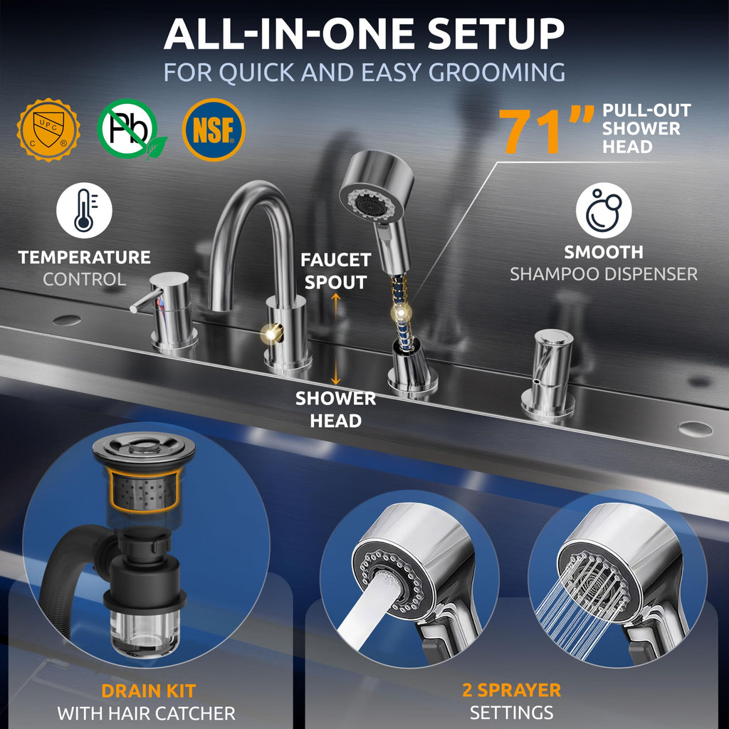 304 Stainless Steel Pet Wash Sink T262365