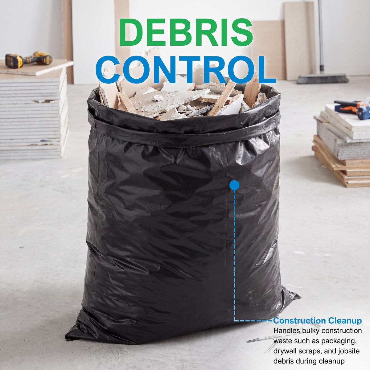 42 Gallon 3 Mil Black Trash Bags 20 Count O9065