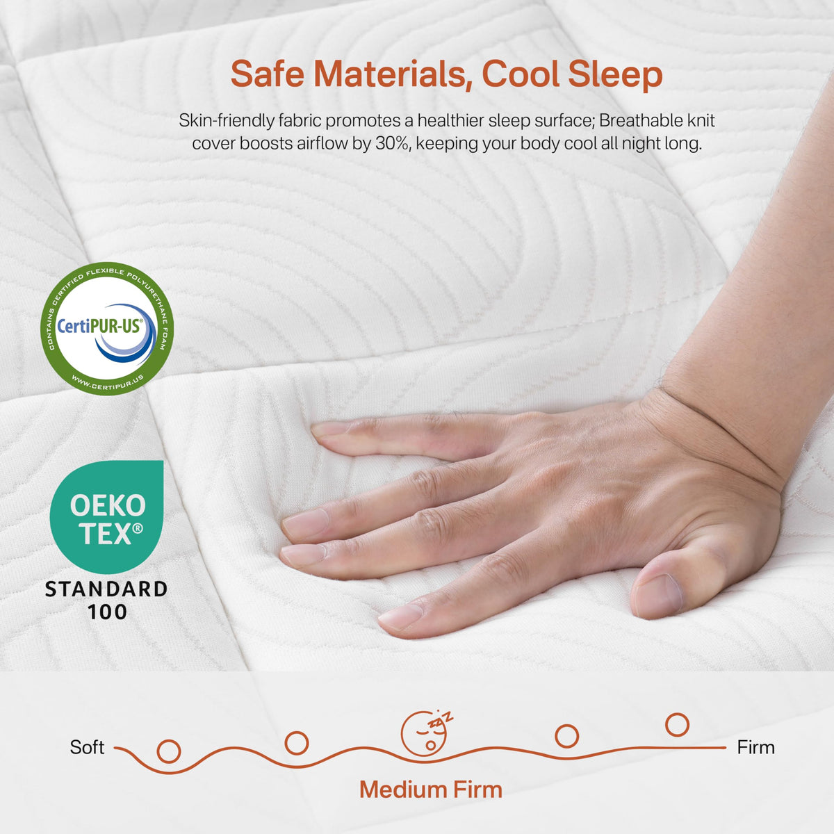 8 Inch Medium Firm Twin XL Hybrid Mattress M6498