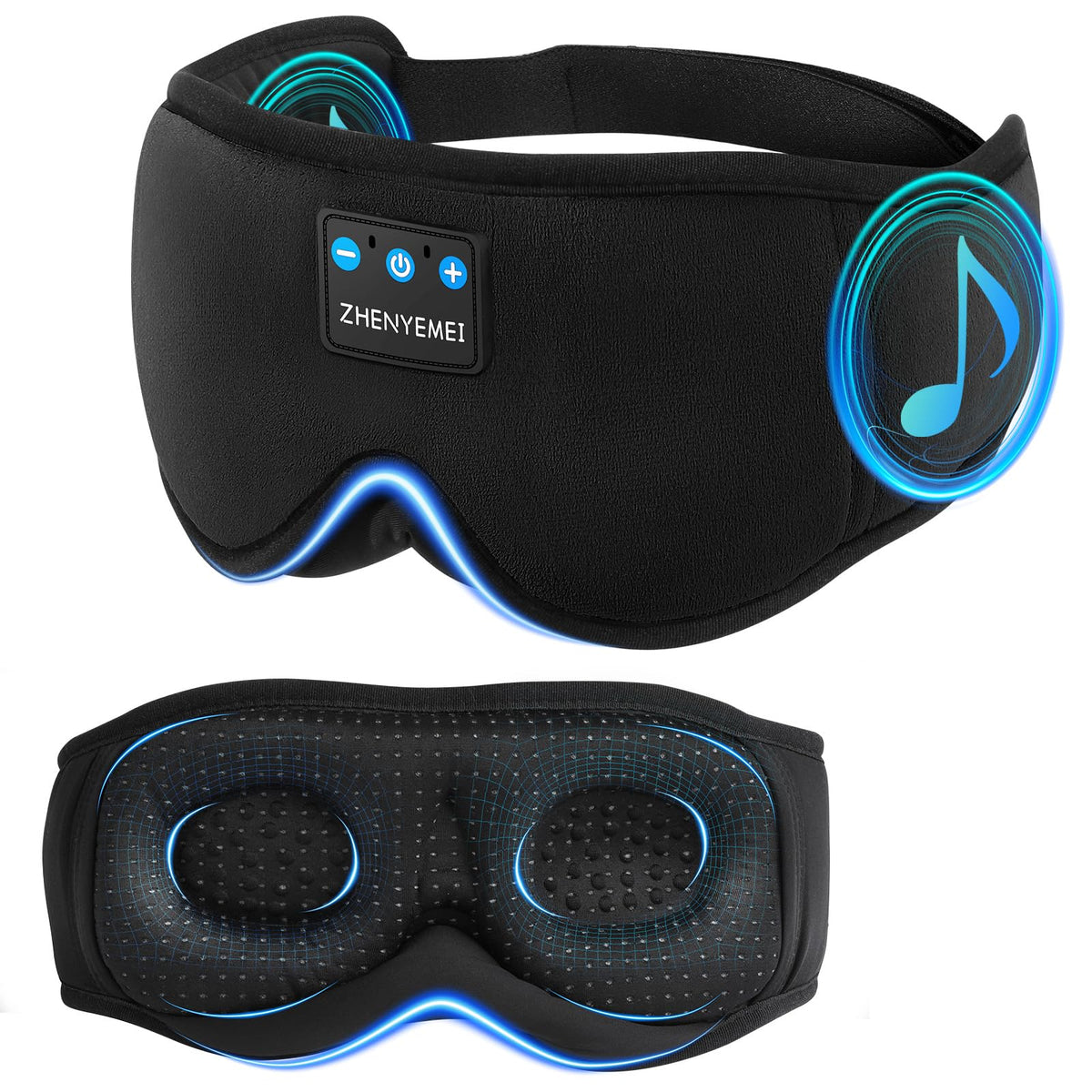 Black Bluetooth Sleep Mask with Headphones F141