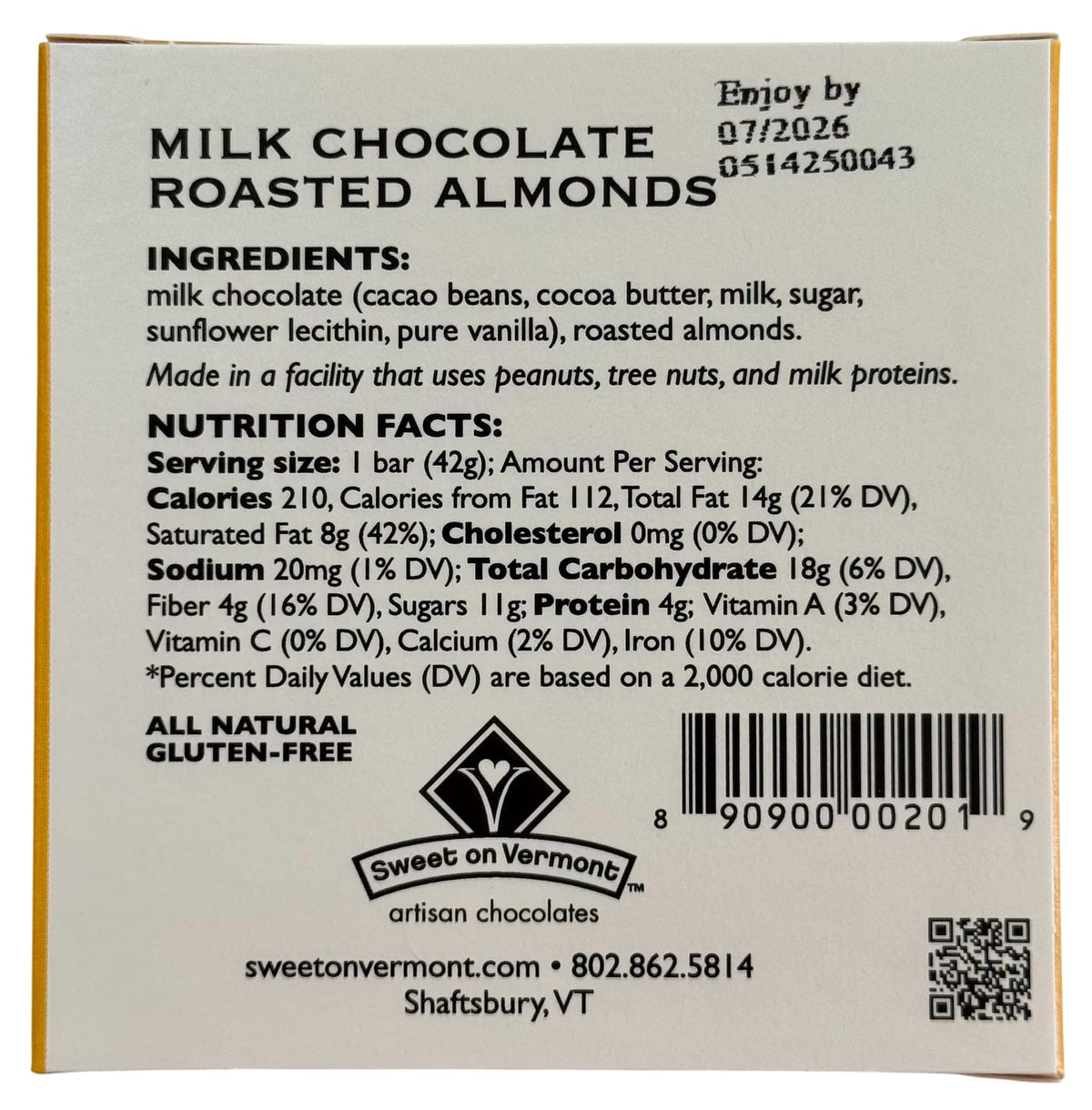 Milk Chocolate Roasted Almonds Bars 9 Pack 1.5 oz G346960