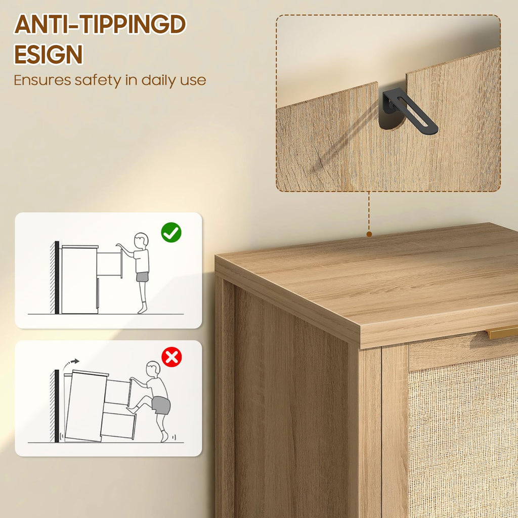 2-Drawer Rattan File Cabinet J5465