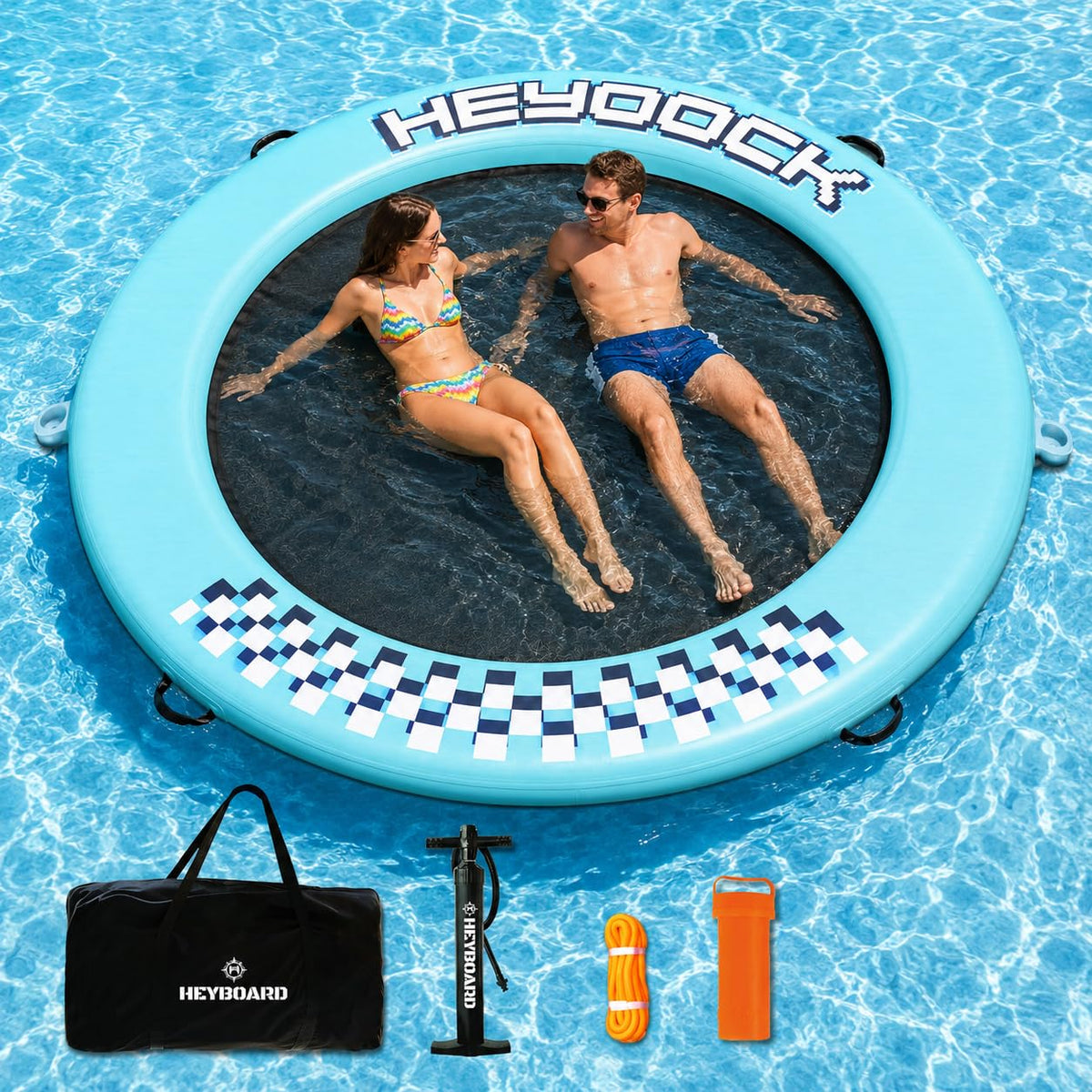 Inflatable Floating Ring Dock with Mesh, 8 FT R76647