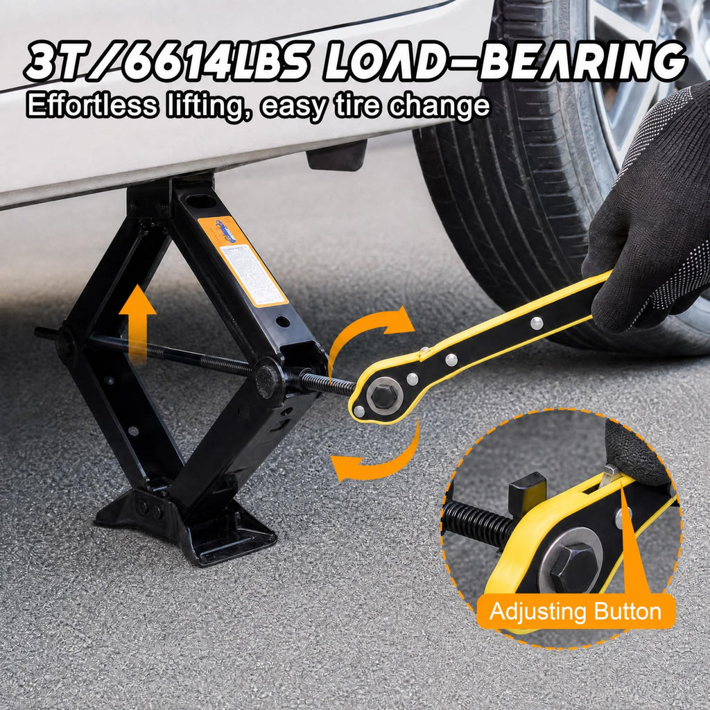 3 Ton Scissor Car Jack Kit with Wrench F462