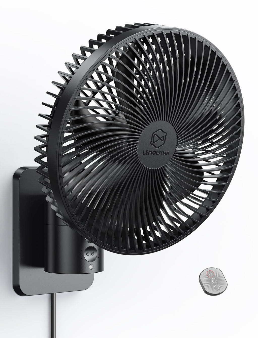 8.5-Inch Quiet Wall-Mounted Oscillation Fan with Remote & Timer J7077