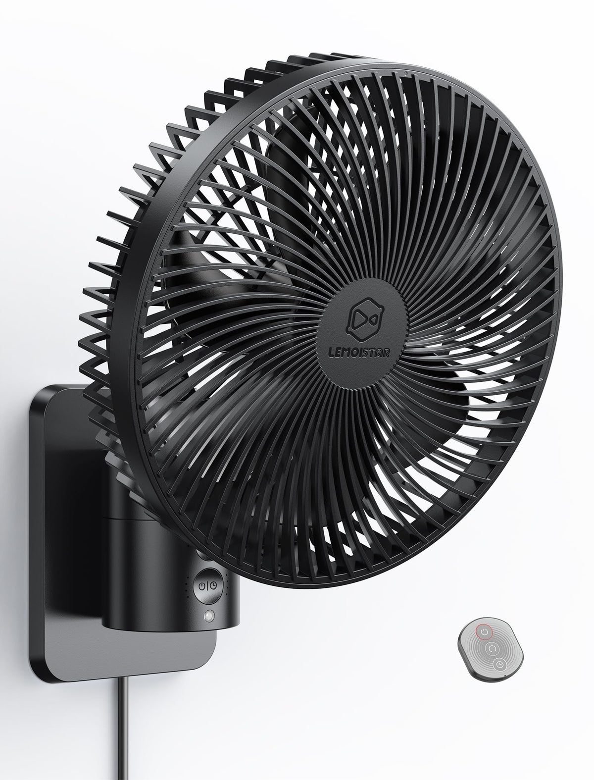 8.5-Inch Quiet Wall-Mounted Oscillation Fan with Remote & Timer J7077