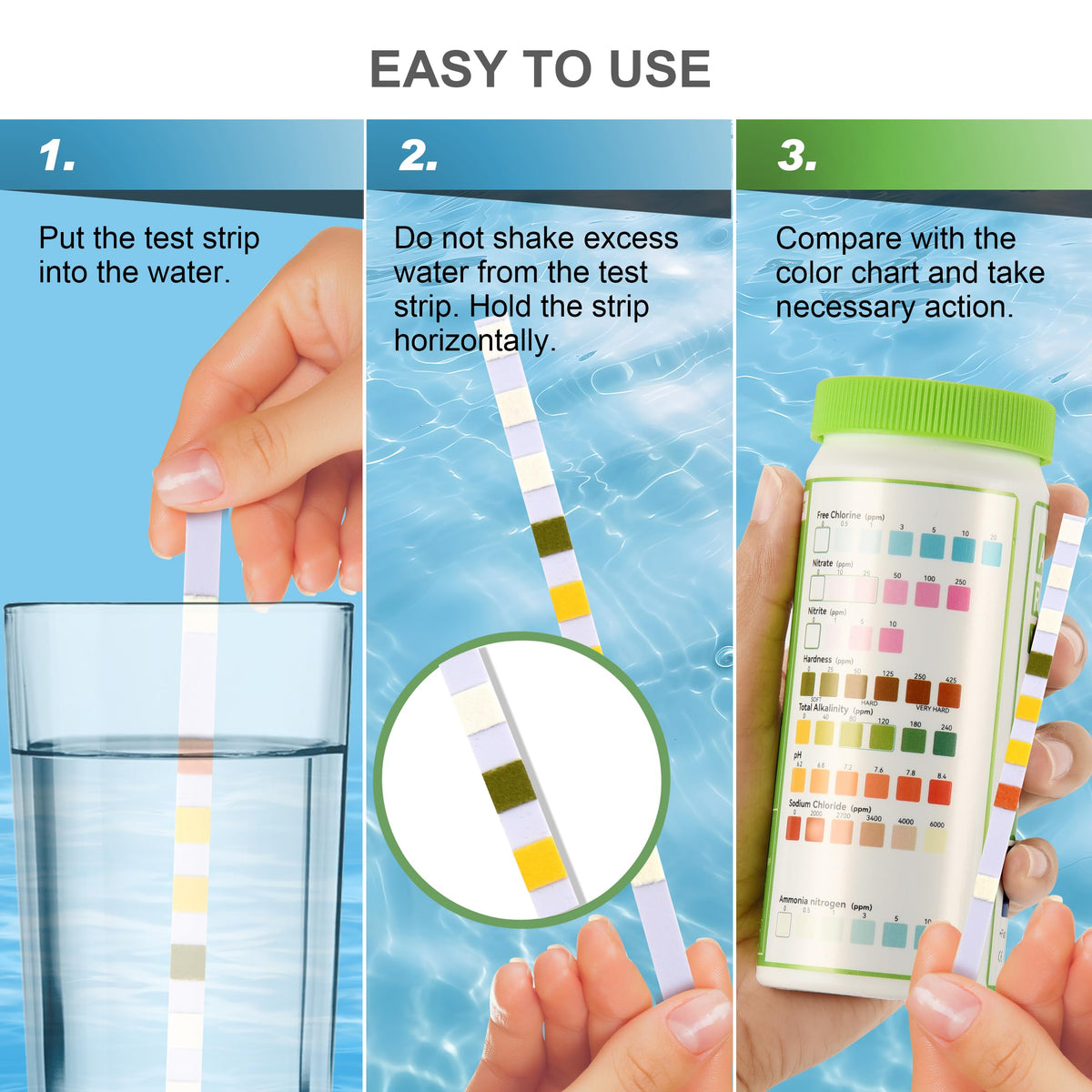 Aquarium Ammonia Test Strips 8-in-1 100 Strips S369141