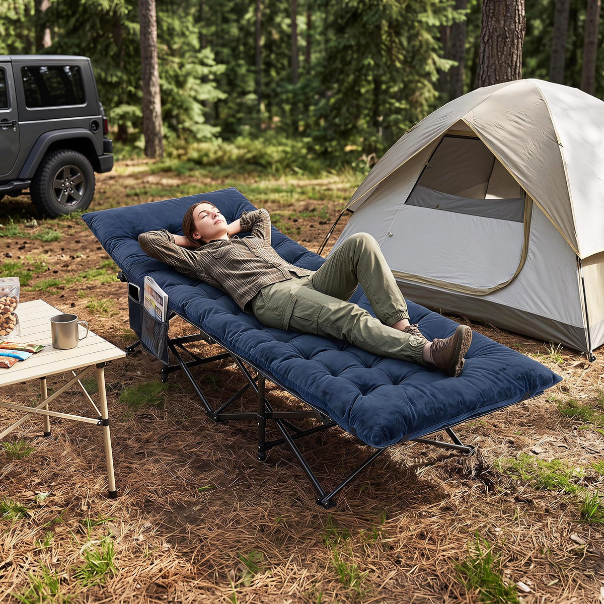 Camping Cot with Padded Mat L779