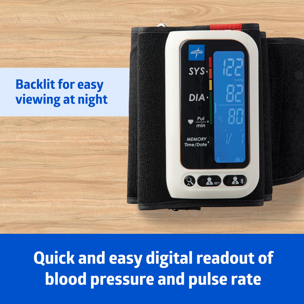 Bluetooth Blood Pressure Monitor with Upper Arm Cuff and Carrying Case S1862