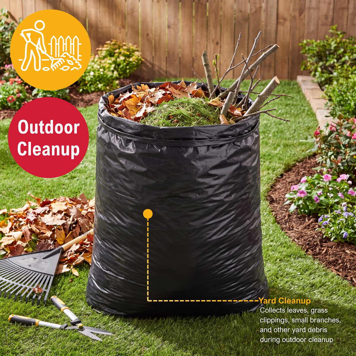 42 Gallon 3 Mil Black Trash Bags 20 Count O9065